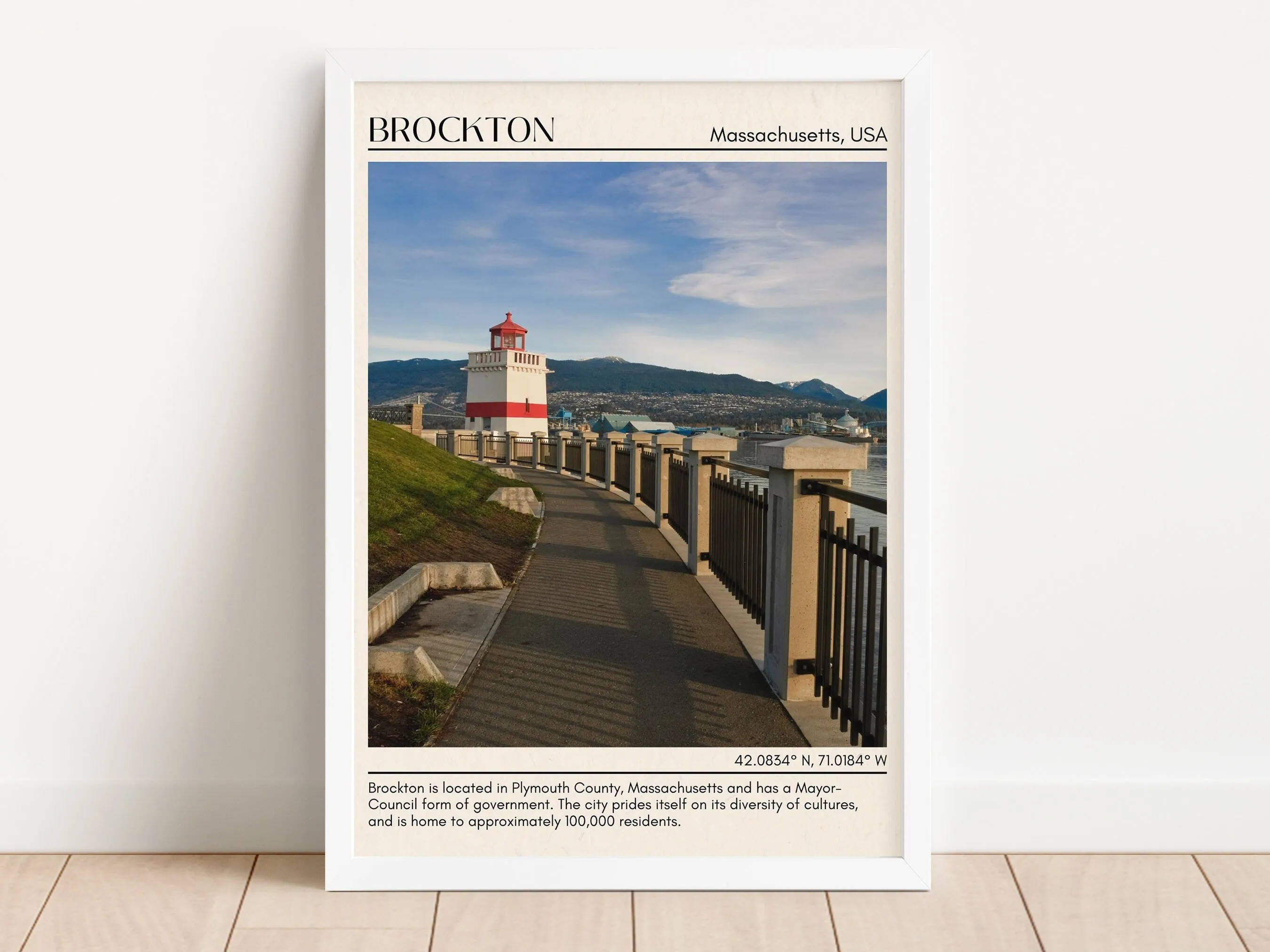 Brockton Minimal Wall Art, Massachusetts, USA Poster