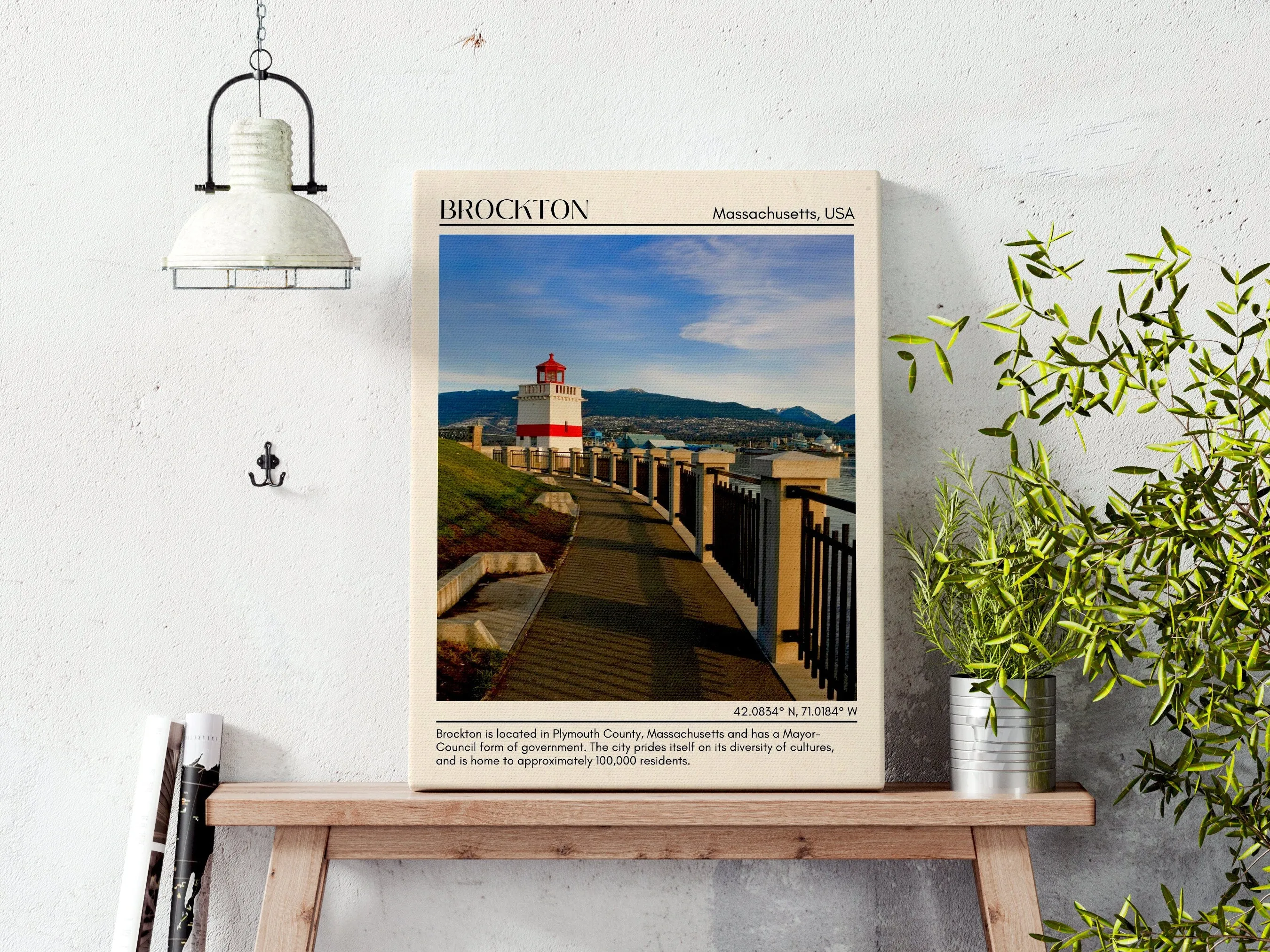 Brockton Minimal Wall Art, Massachusetts, USA Poster
