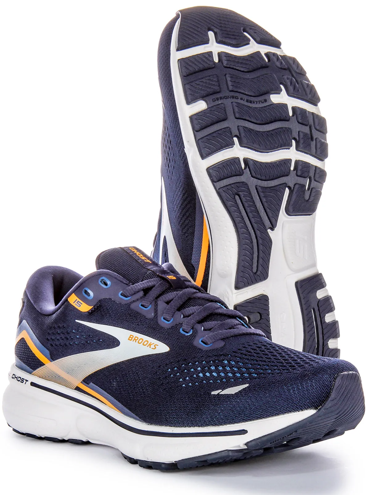 Brooks Ghost 15 In Navy For Men | Narrow Fit