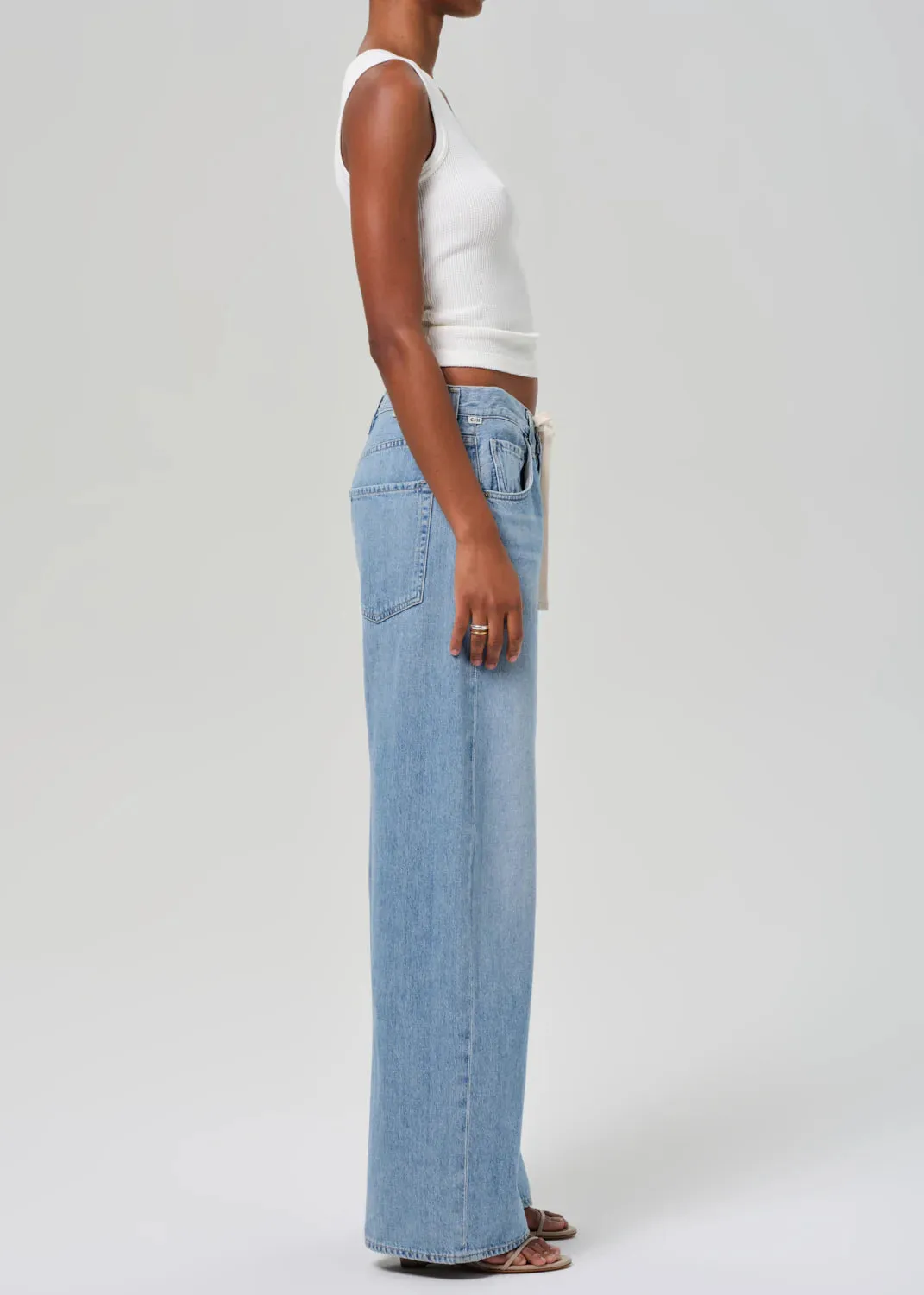 Brynn Drawstring Trouser in Blue Lace