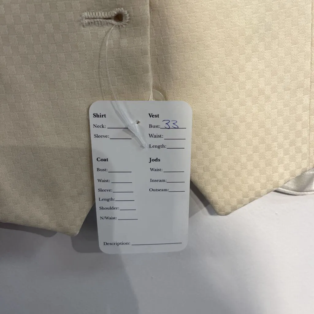 Carl Meyers Cream Formal Vest Checkerboard Pattern