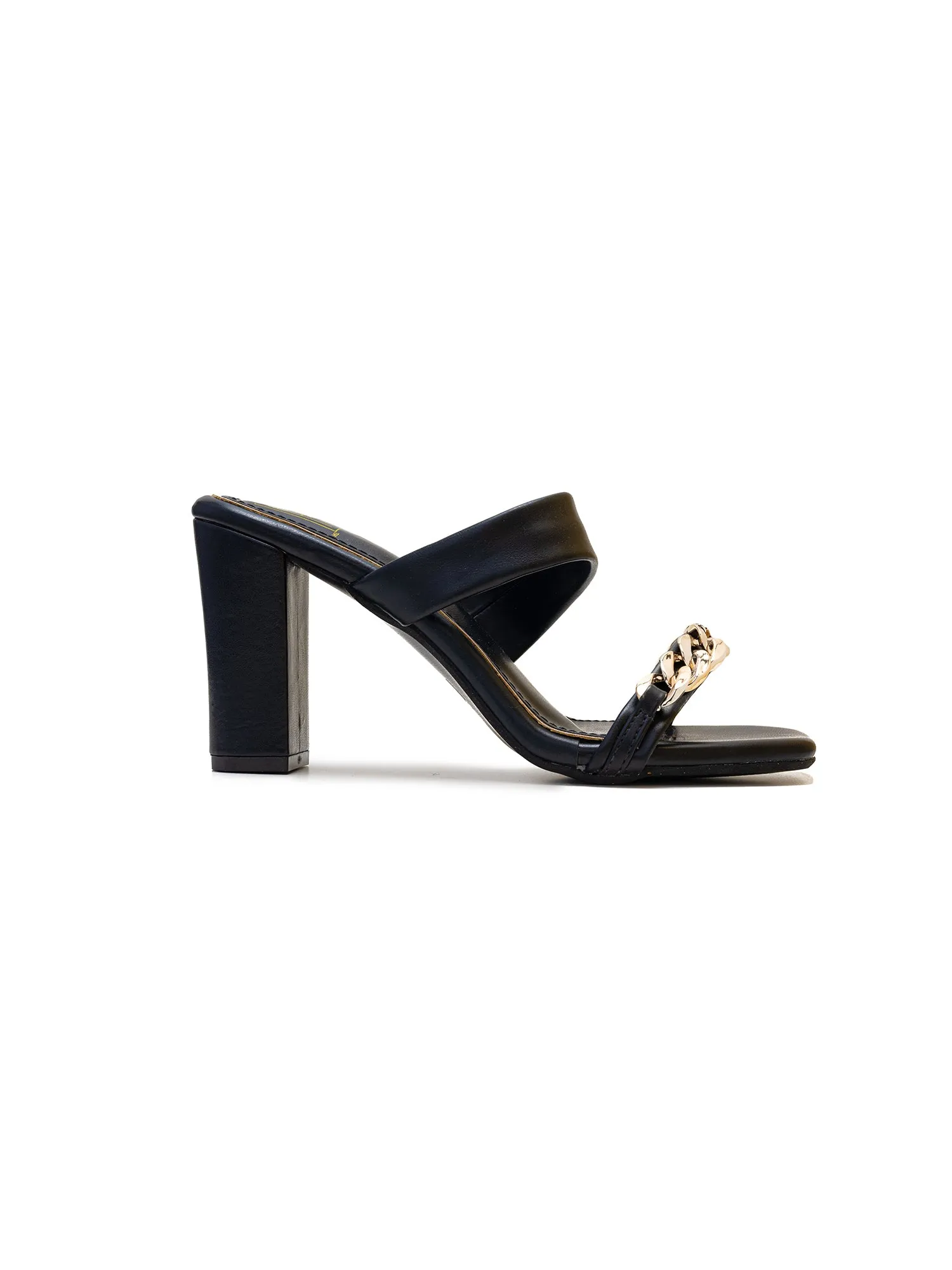 Chain Goddess Heels - Black