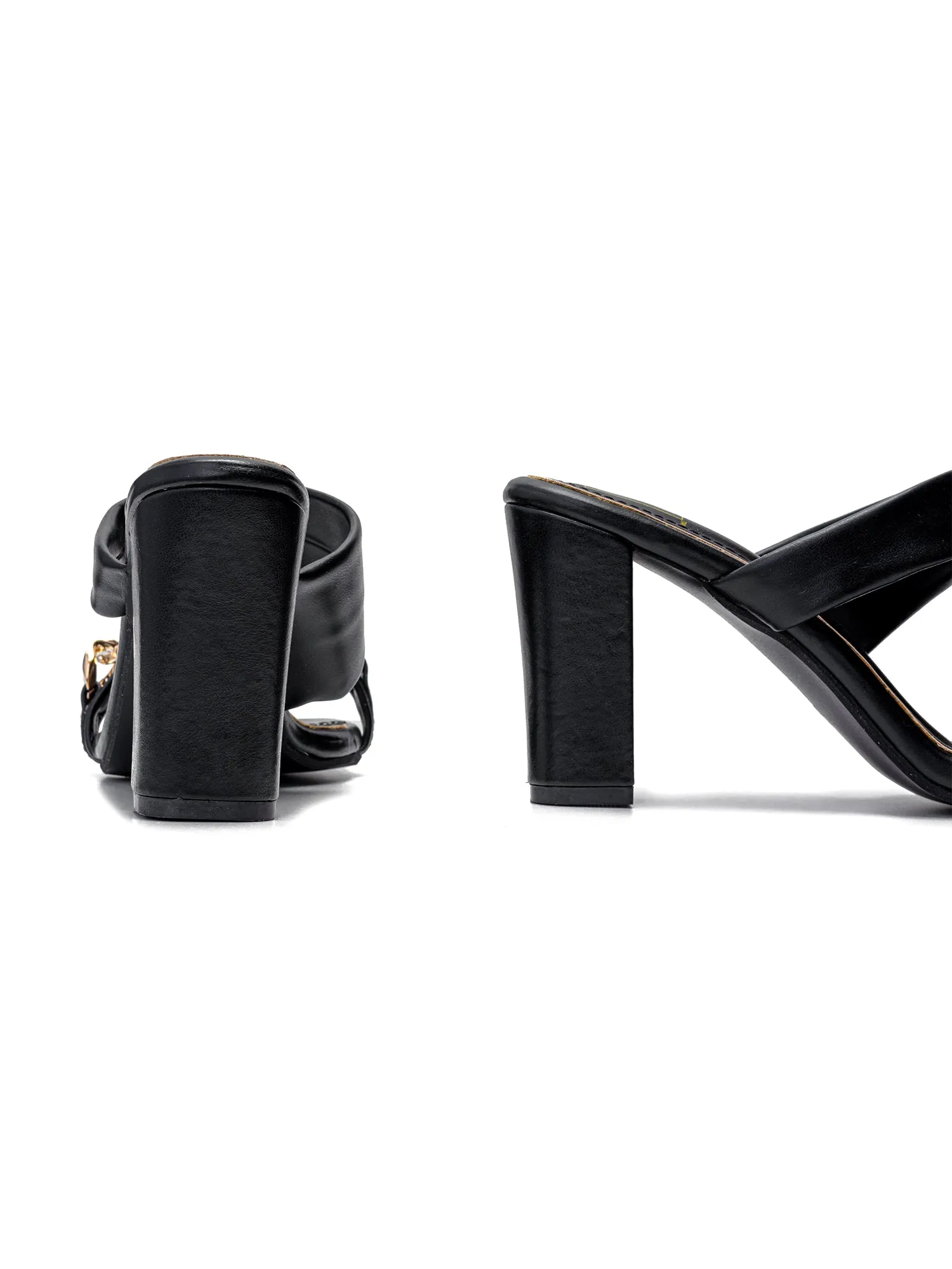 Chain Goddess Heels - Black