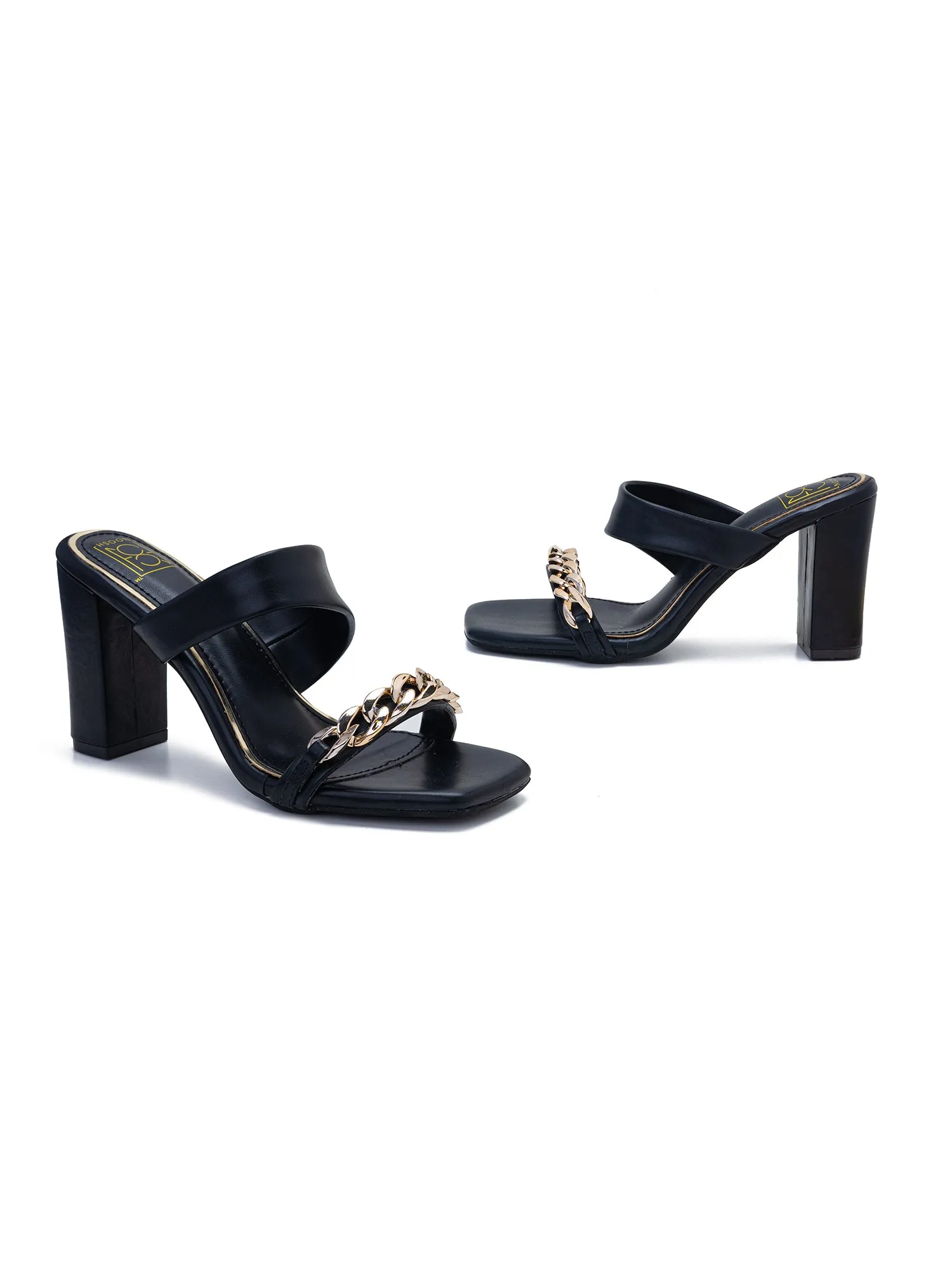 Chain Goddess Heels - Black