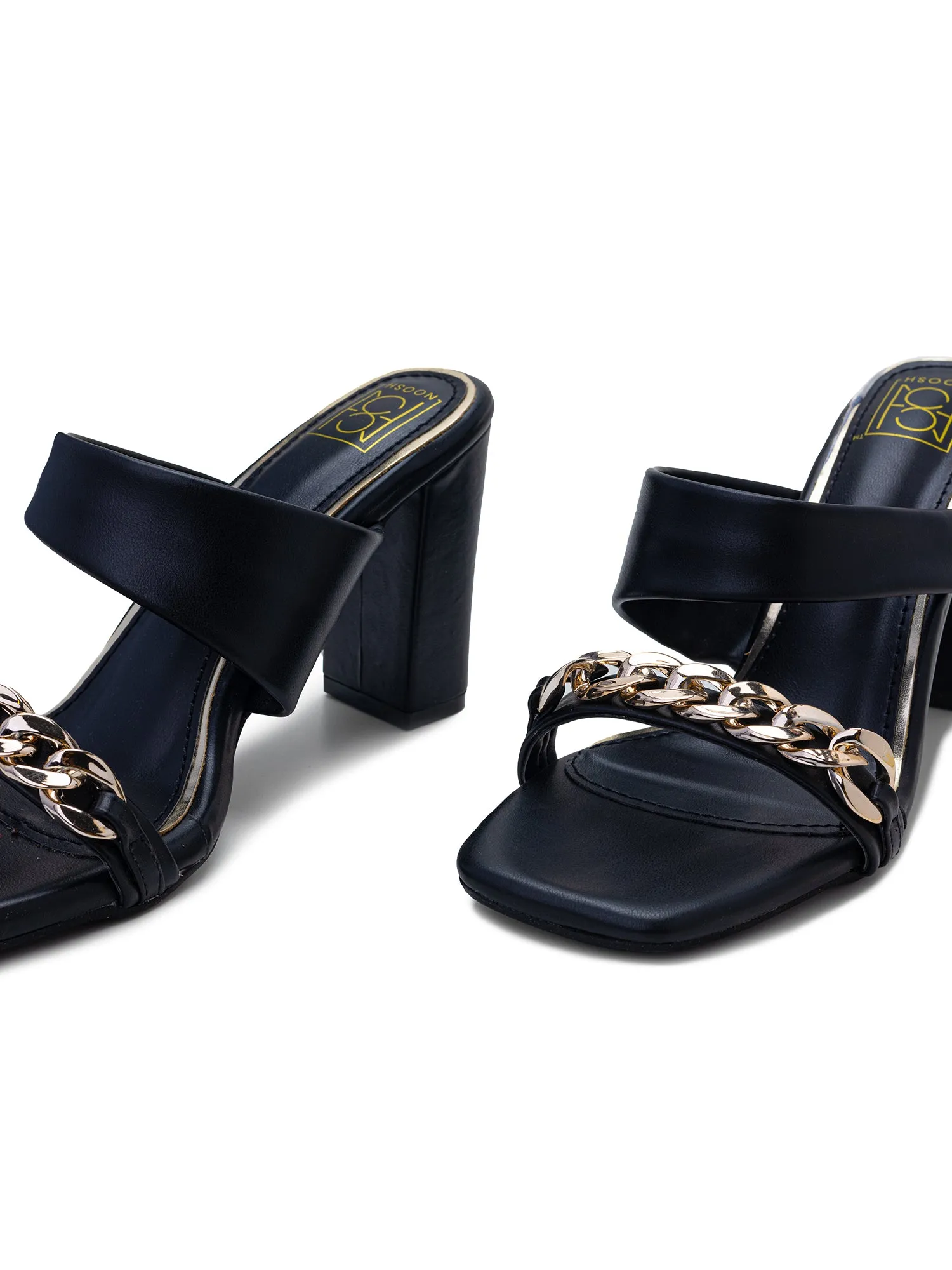 Chain Goddess Heels - Black