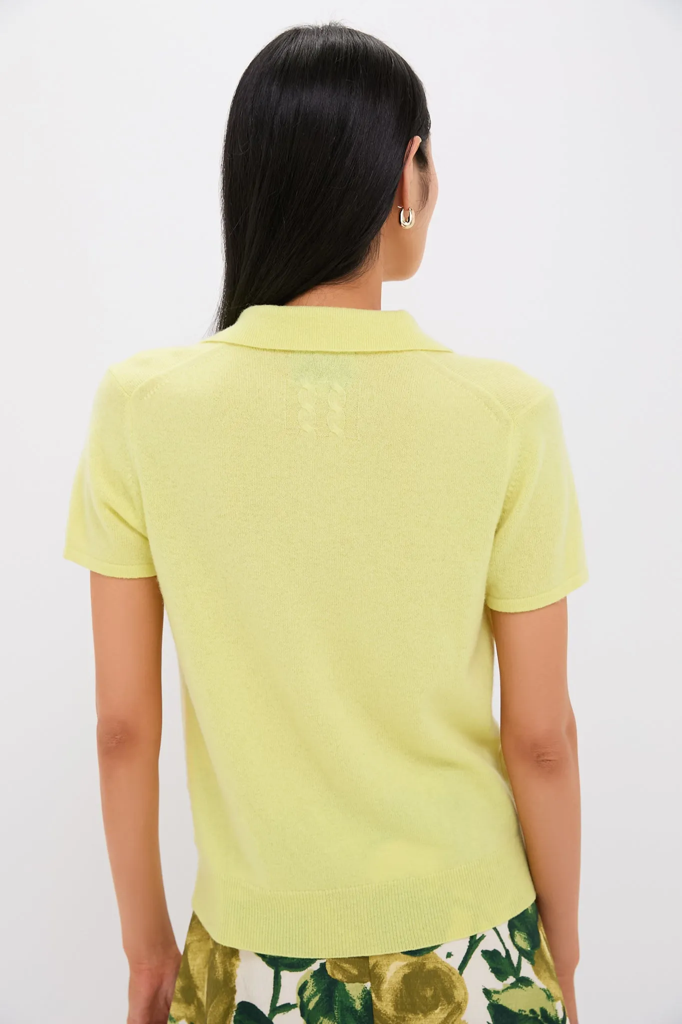 Citron Cashmere Short Sleeve Polo