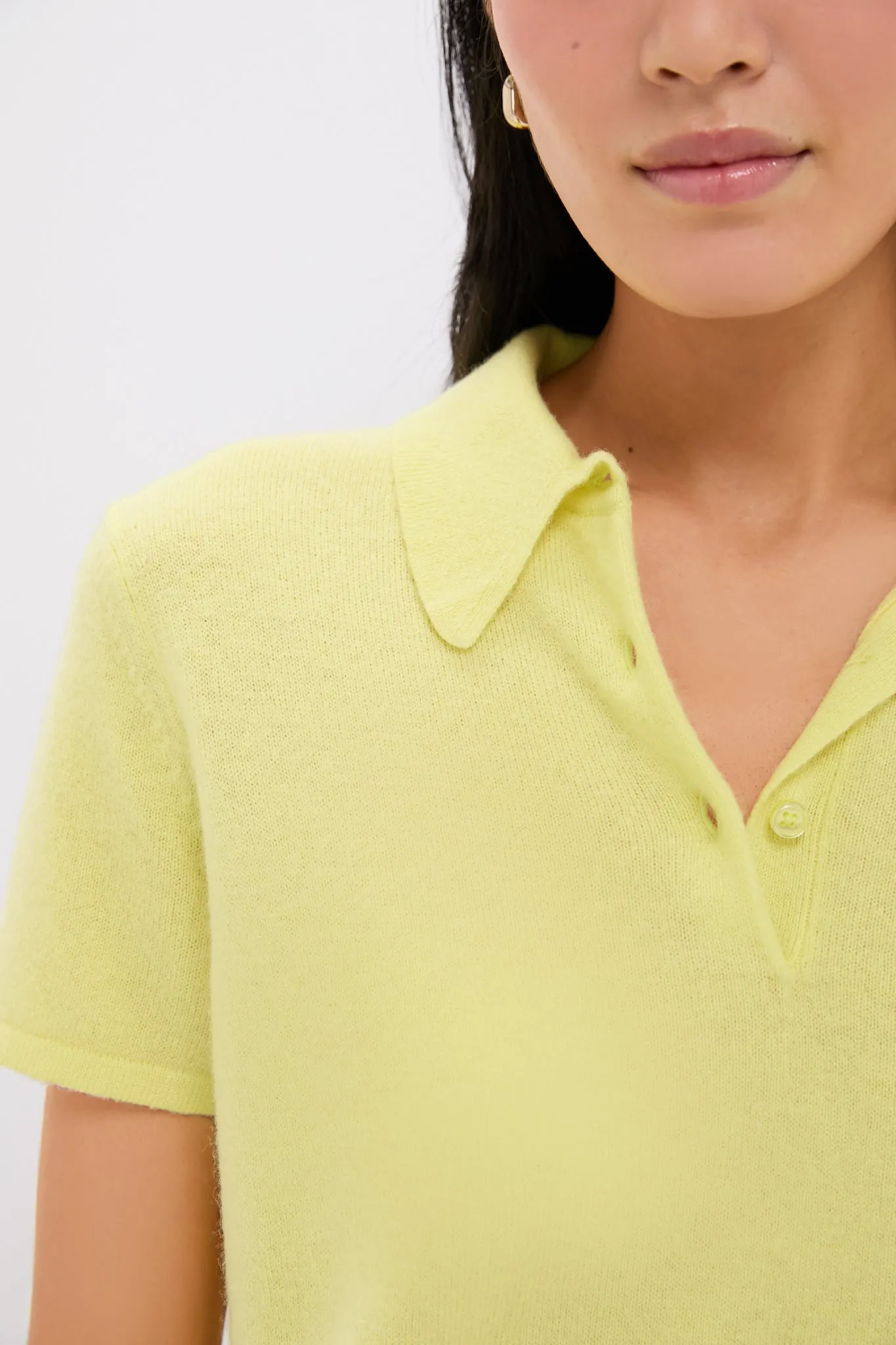 Citron Cashmere Short Sleeve Polo