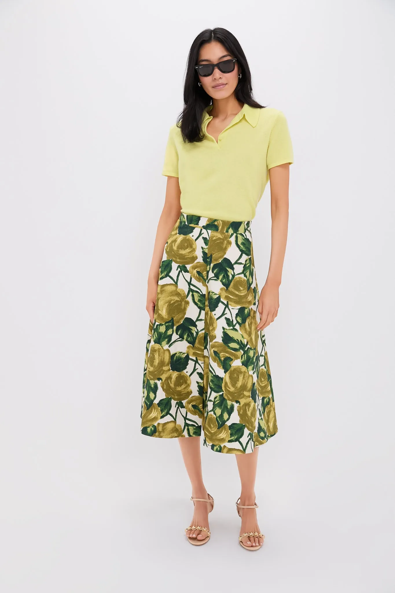 Citron Cashmere Short Sleeve Polo