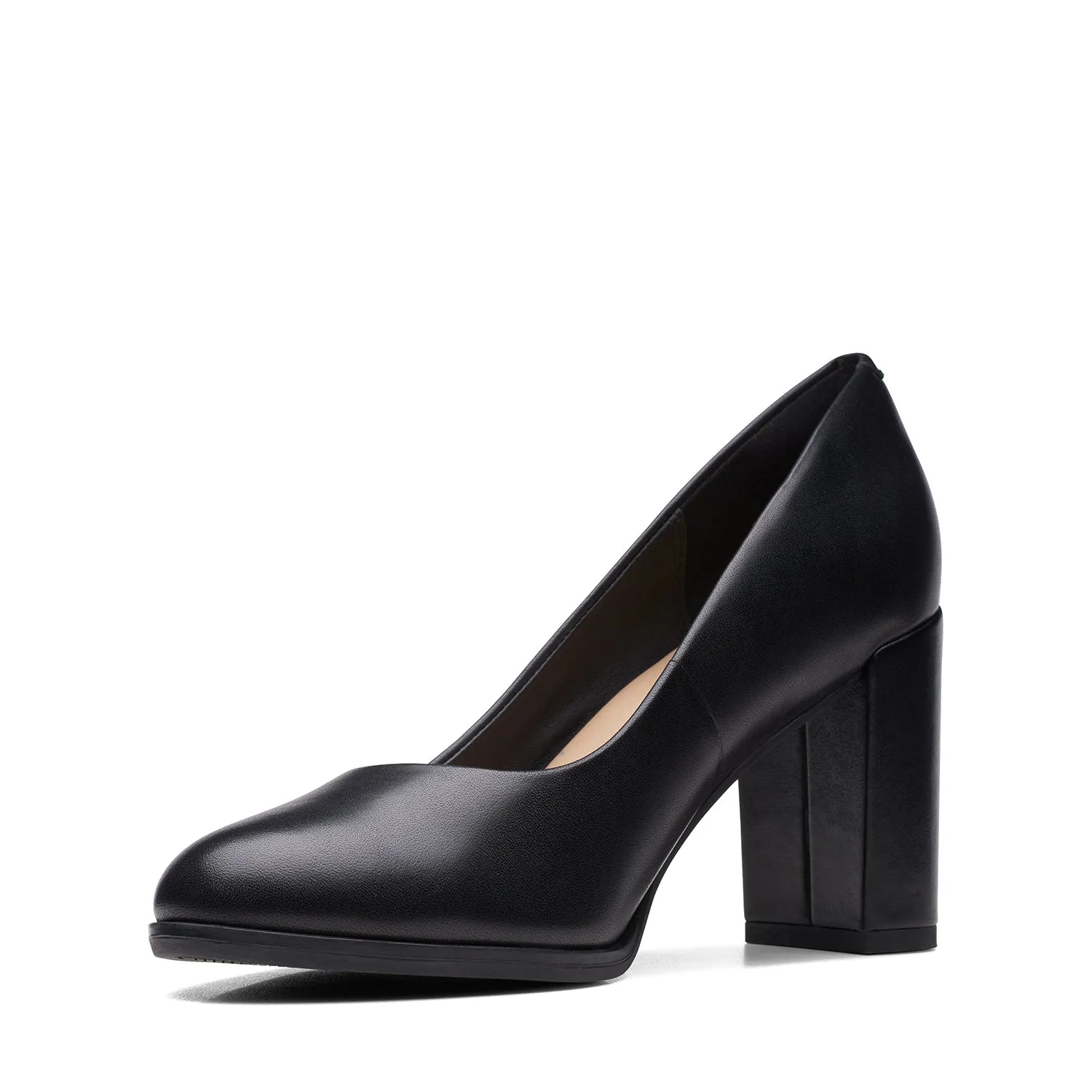 Clarks Freva85 Court Bk Leather - Bk Leather - 261709685 - E (Wide)
