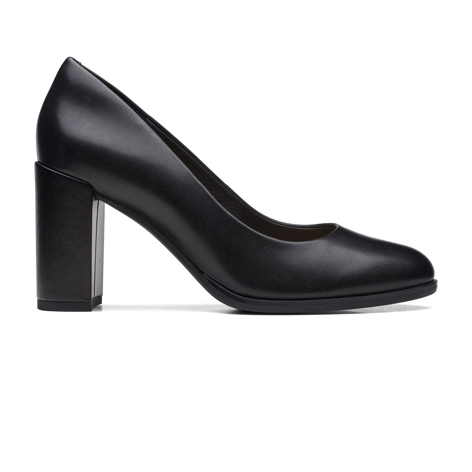 Clarks Freva85 Court Bk Leather - Bk Leather - 261709685 - E (Wide)