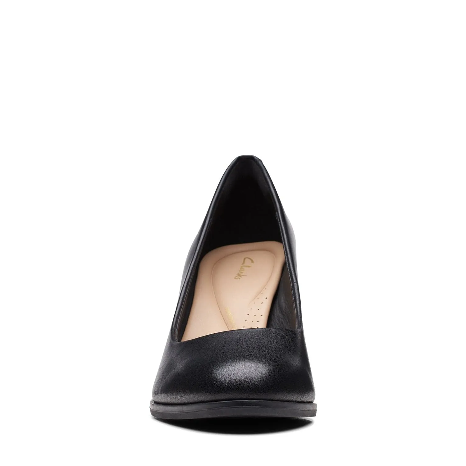 Clarks Freva85 Court Bk Leather - Bk Leather - 261709685 - E (Wide)
