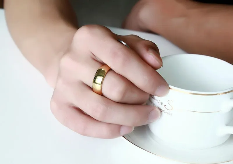 Classic Minimal Tungsten Engagement and Wedding Ring