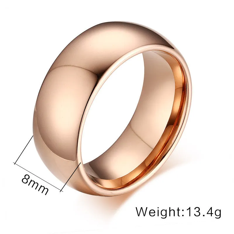 Classic Minimal Tungsten Engagement and Wedding Ring