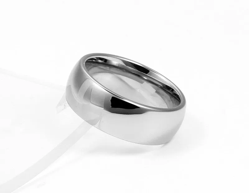 Classic Minimal Tungsten Engagement and Wedding Ring
