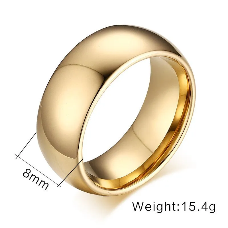 Classic Minimal Tungsten Engagement and Wedding Ring