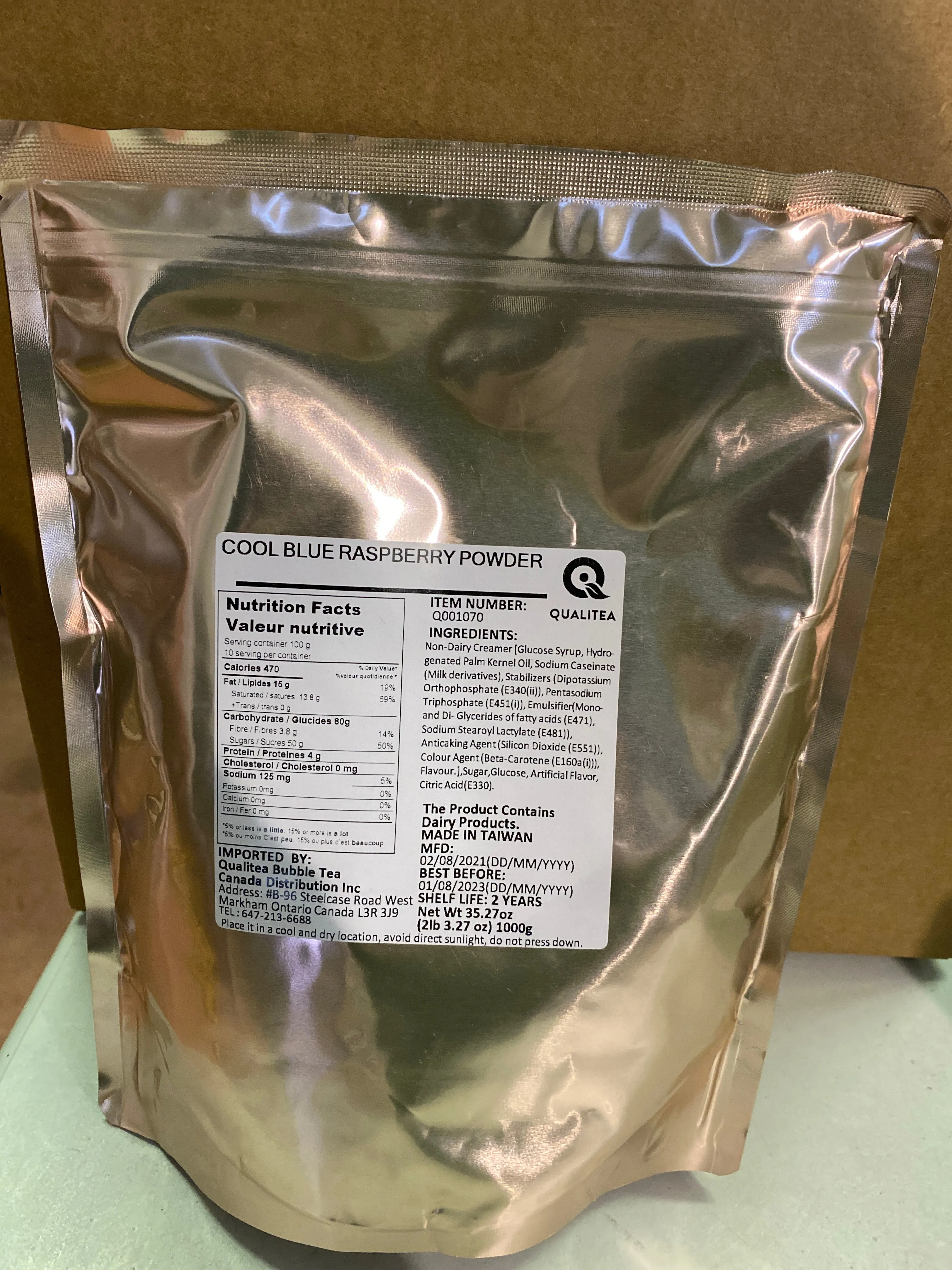 Cool Blue Raspberry Bubble Tea, Smoothie, Frappe Mix (1kg Bag)