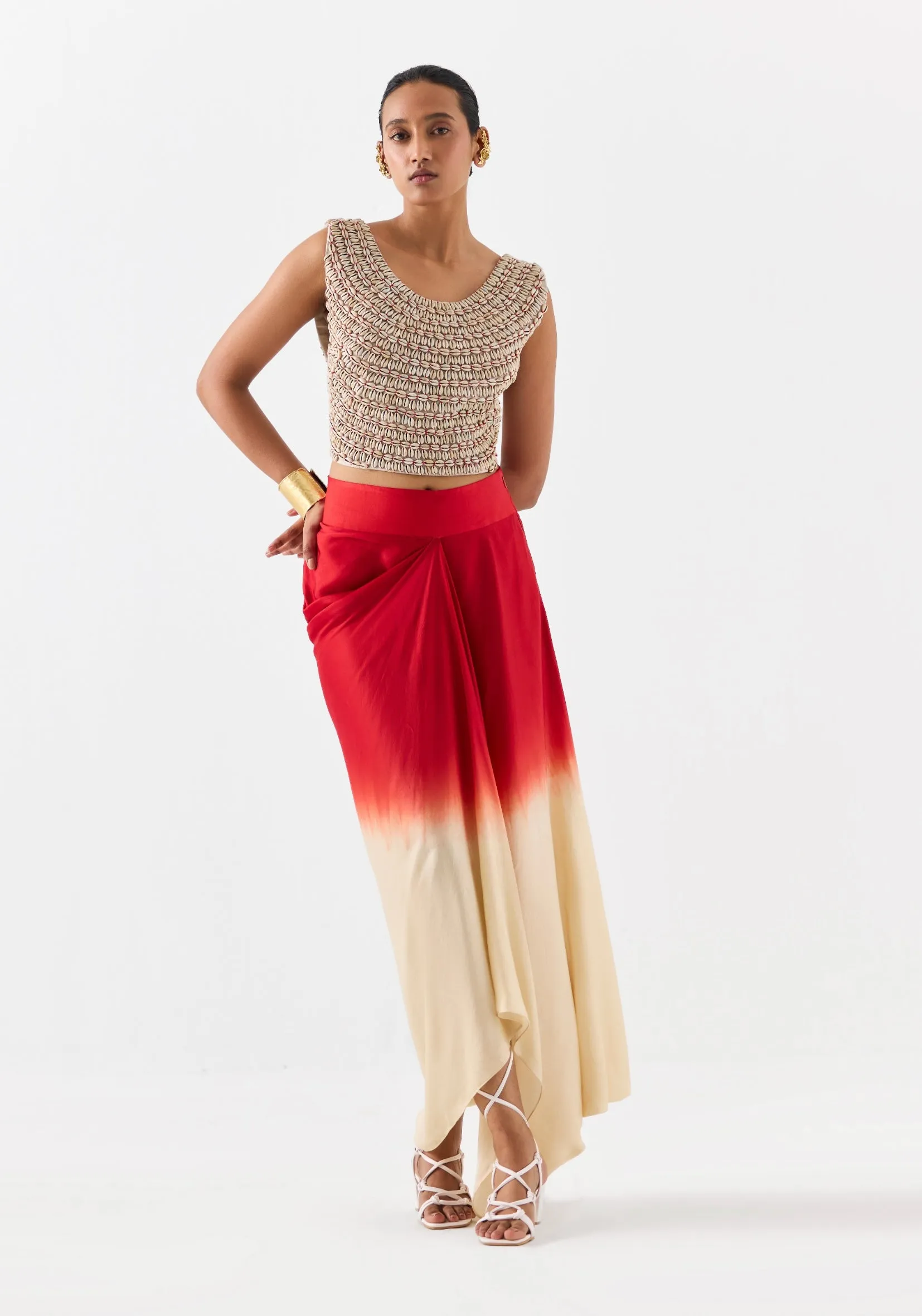 Copacabanna beige blouse and skirt