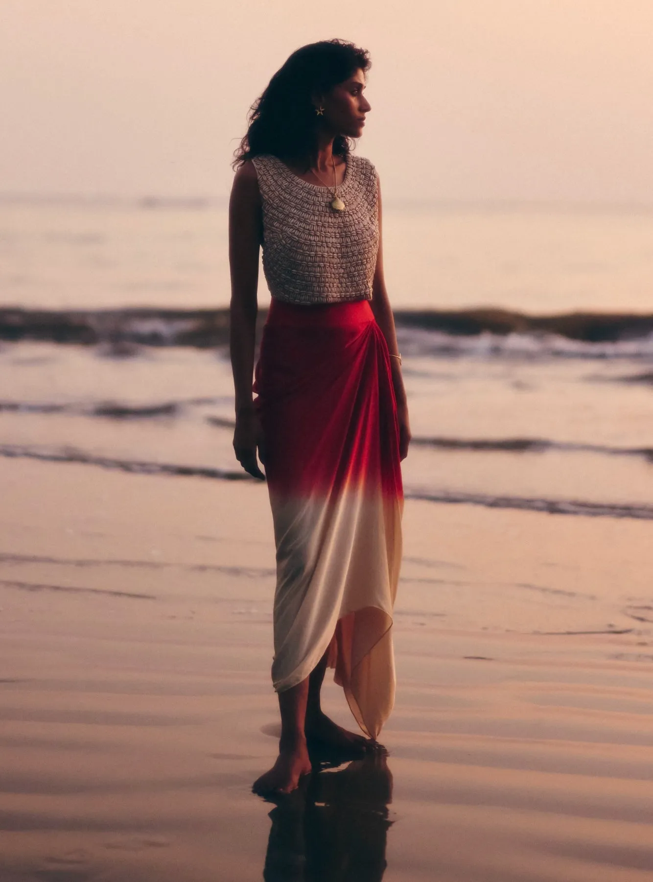 Copacabanna beige blouse and skirt