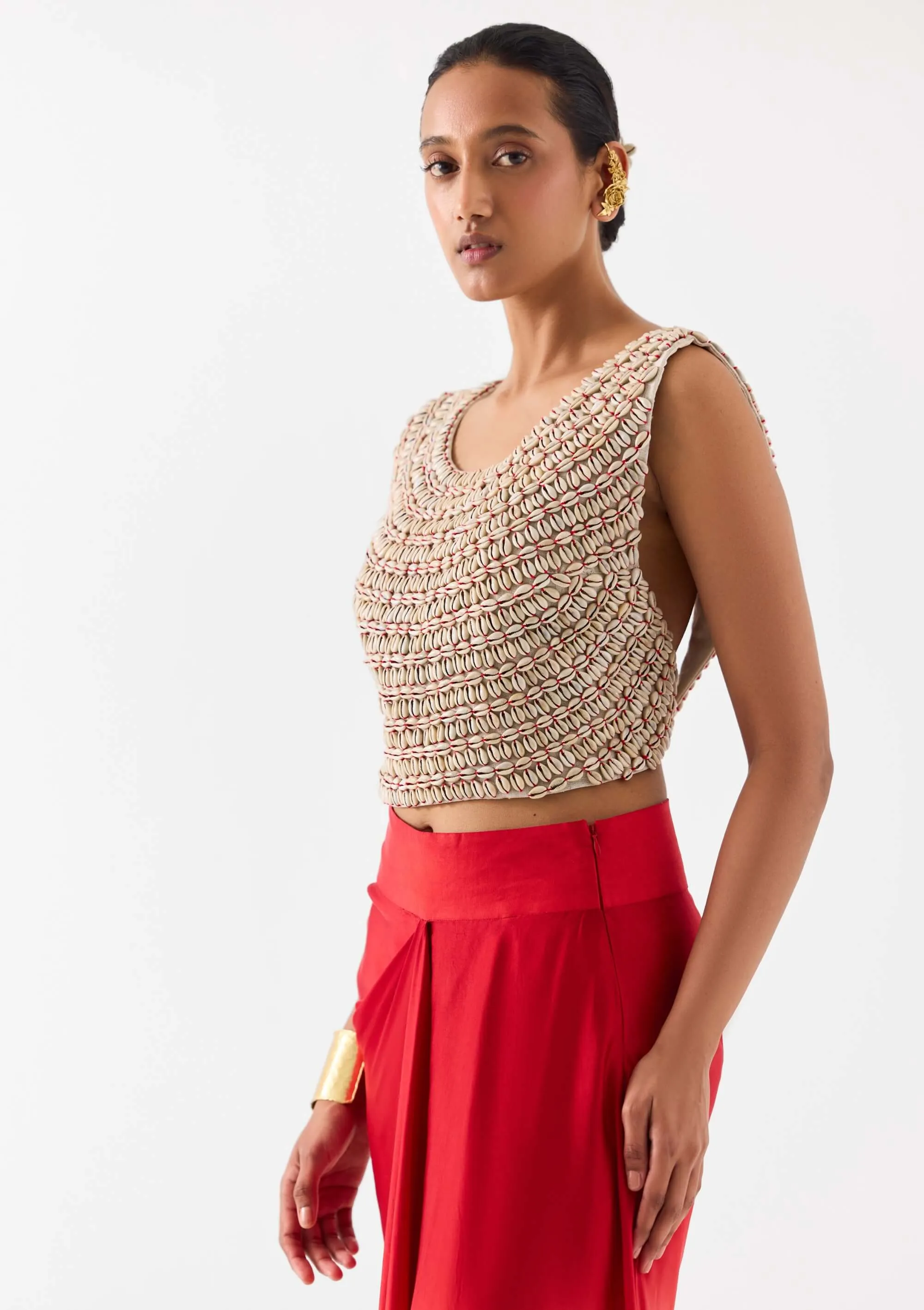 Copacabanna beige blouse and skirt