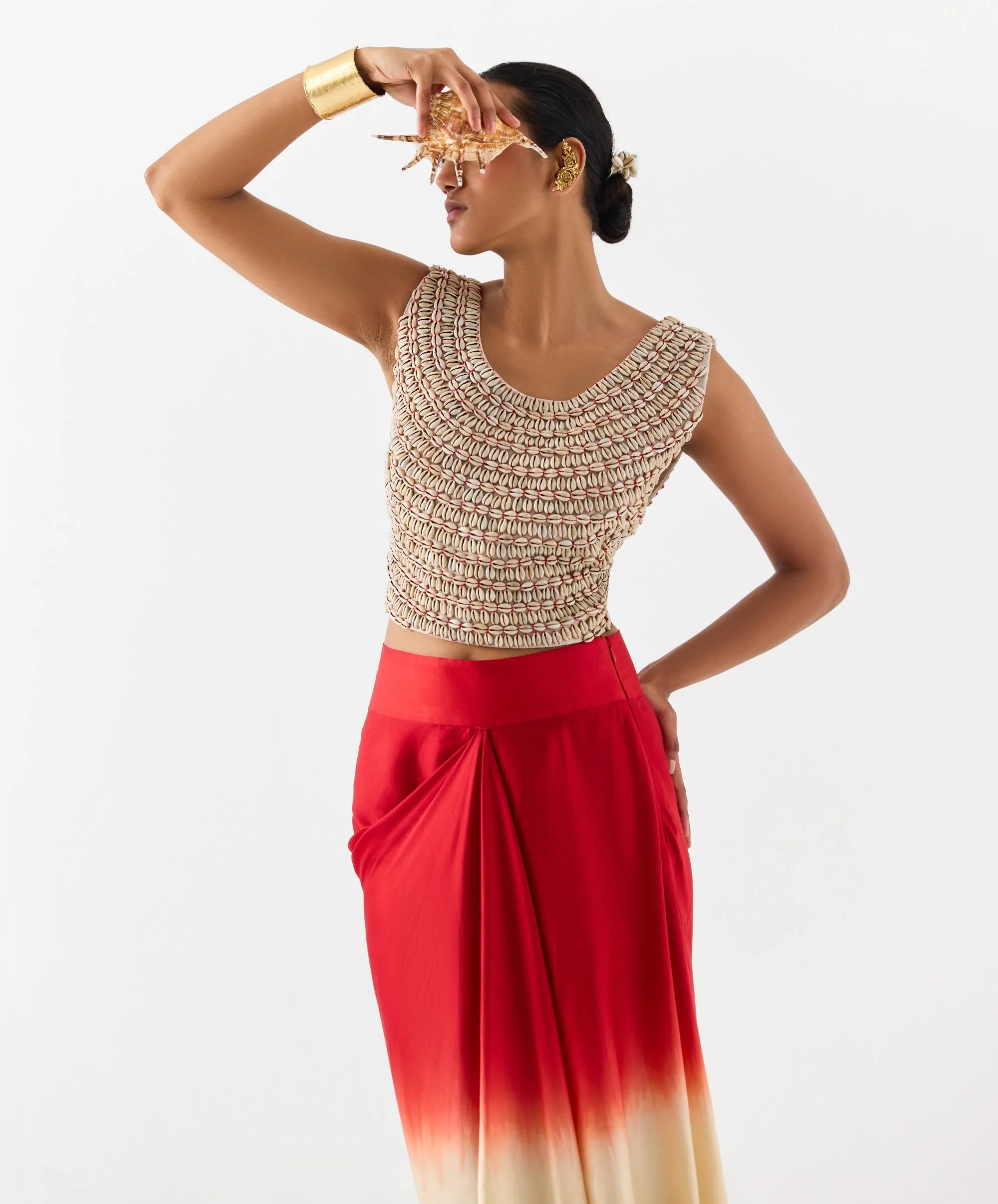 Copacabanna beige blouse and skirt