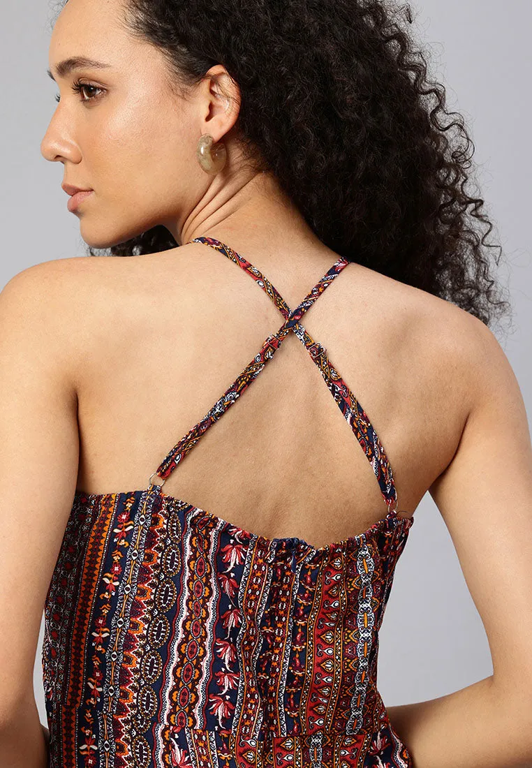 Crisscross Back Side Slit Maxi Dress By RUW