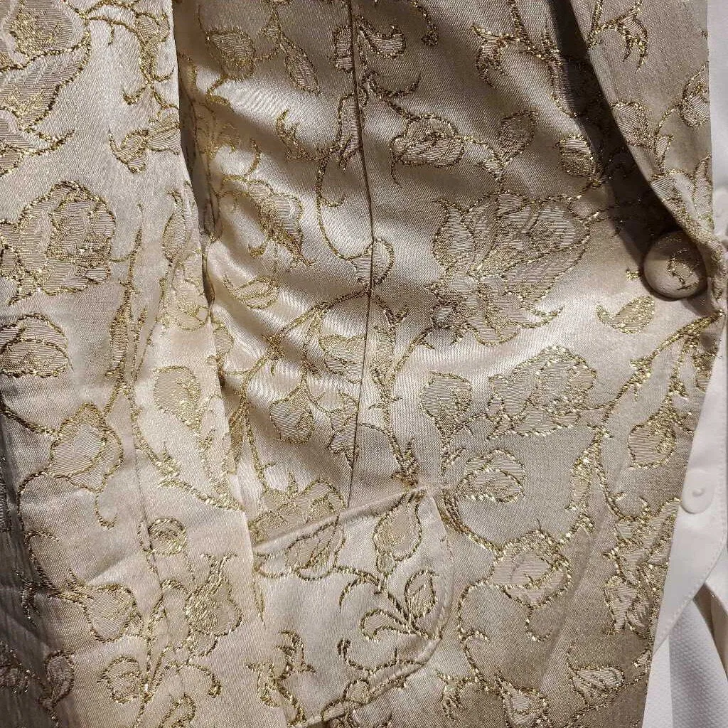 Custom Gold and Cream Brocade Daycoat