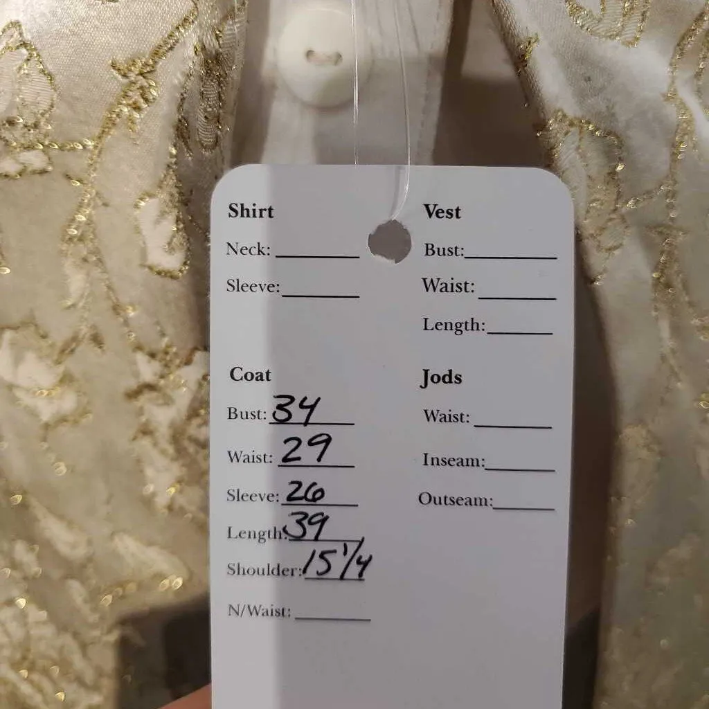 Custom Gold and Cream Brocade Daycoat