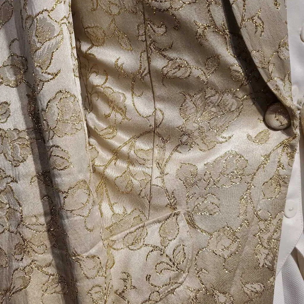 Custom Gold and Cream Brocade Daycoat