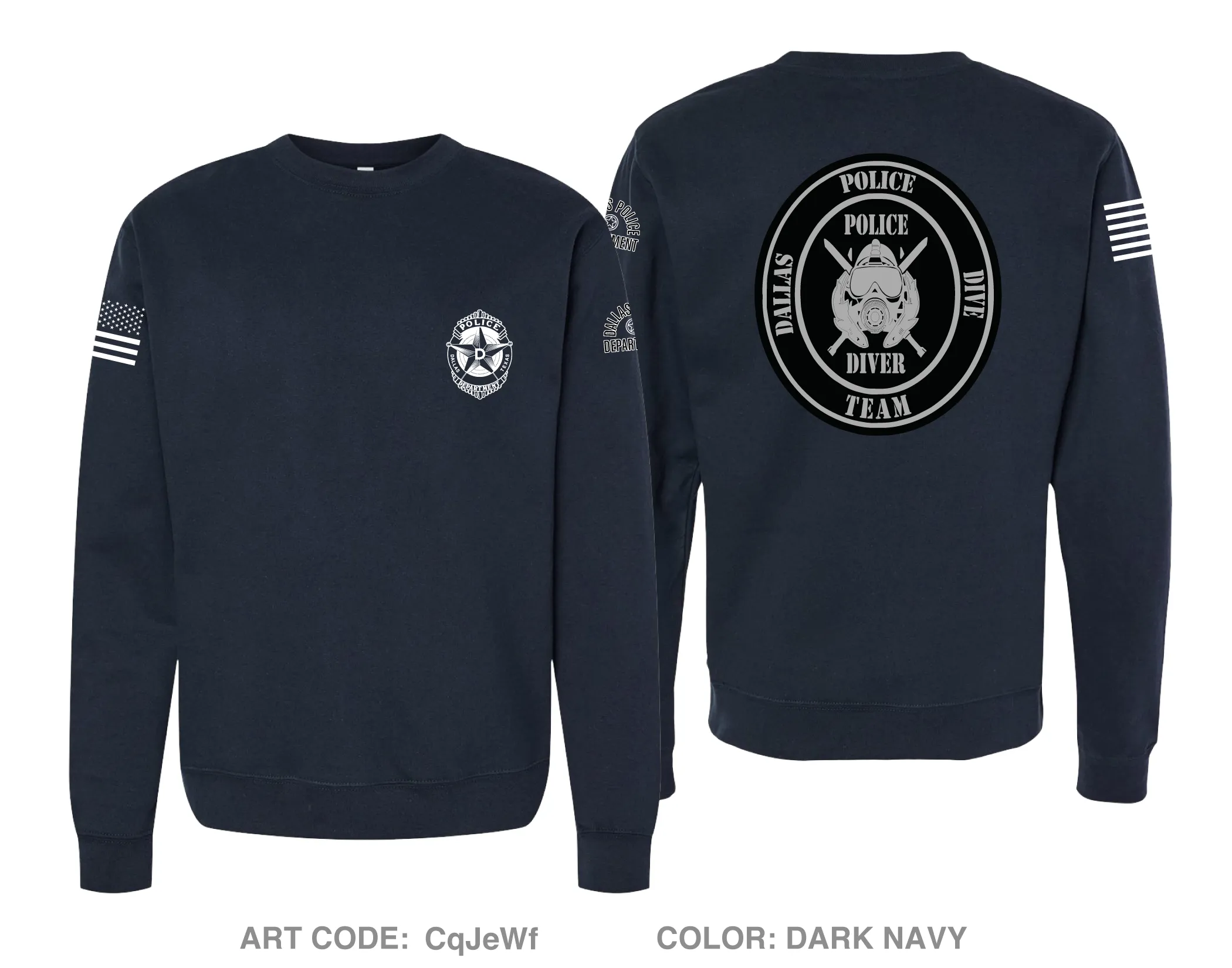 Dallas Police Dive Team Comfort Unisex Crewneck Sweatshirt - CqJeWf