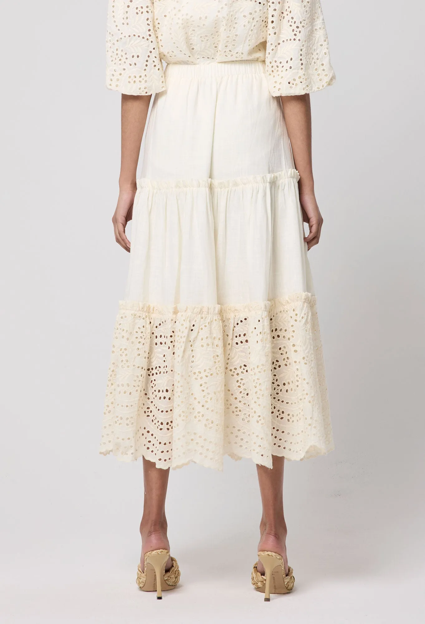 Devi Tiered Skirt Buttermilk