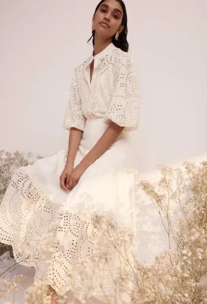 Devi Tiered Skirt Buttermilk