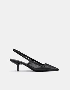 DOF - Cecilia Mesh Kitten Heel - Black