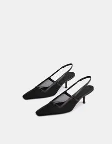 DOF - Cecilia Mesh Kitten Heel - Black