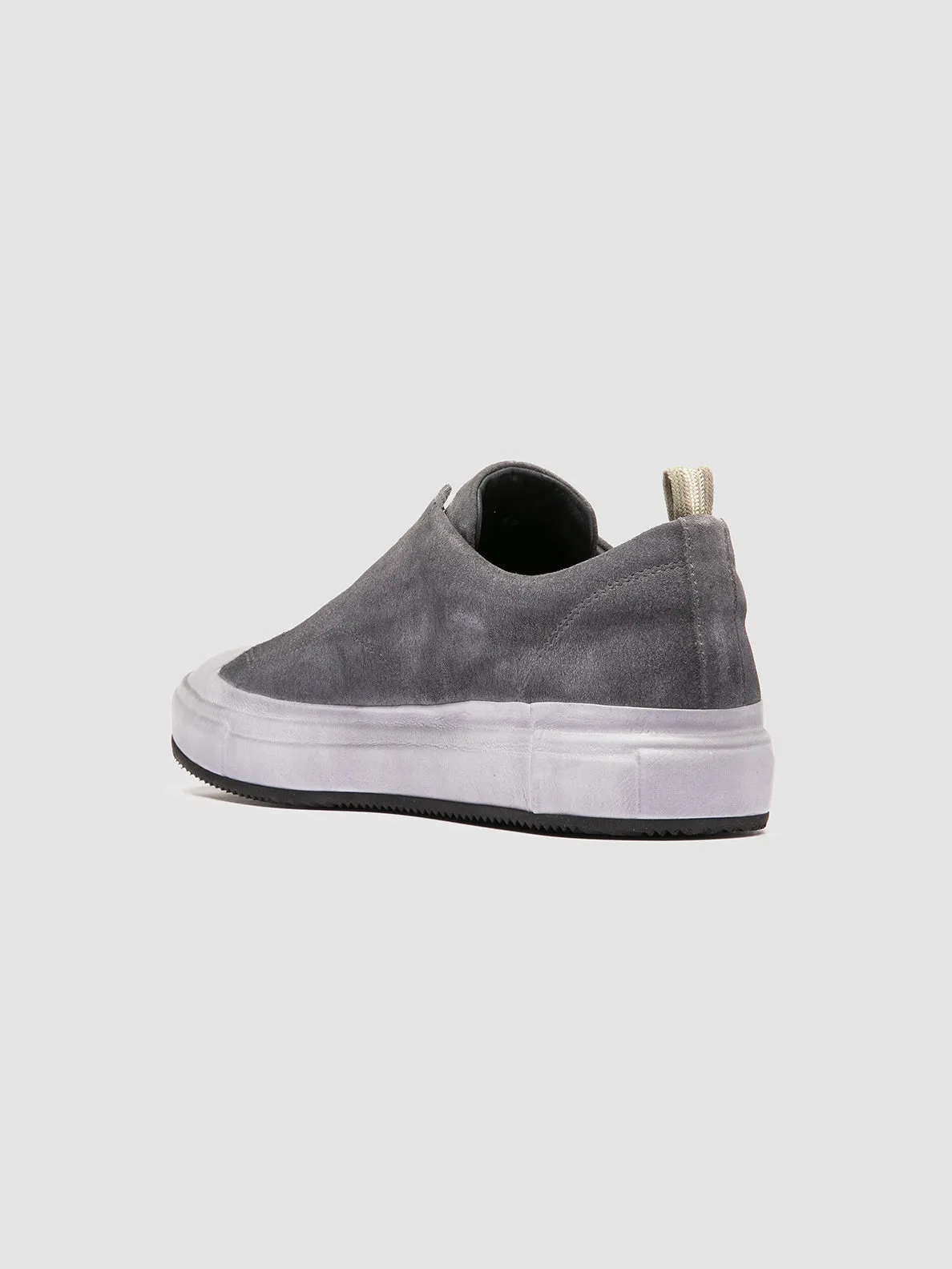 DUB 001 - Grey Leather and Suede Slip On Sneakers