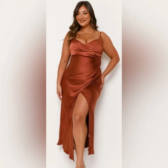 Elsa Midi Dress - Rust AU 14/ US 10