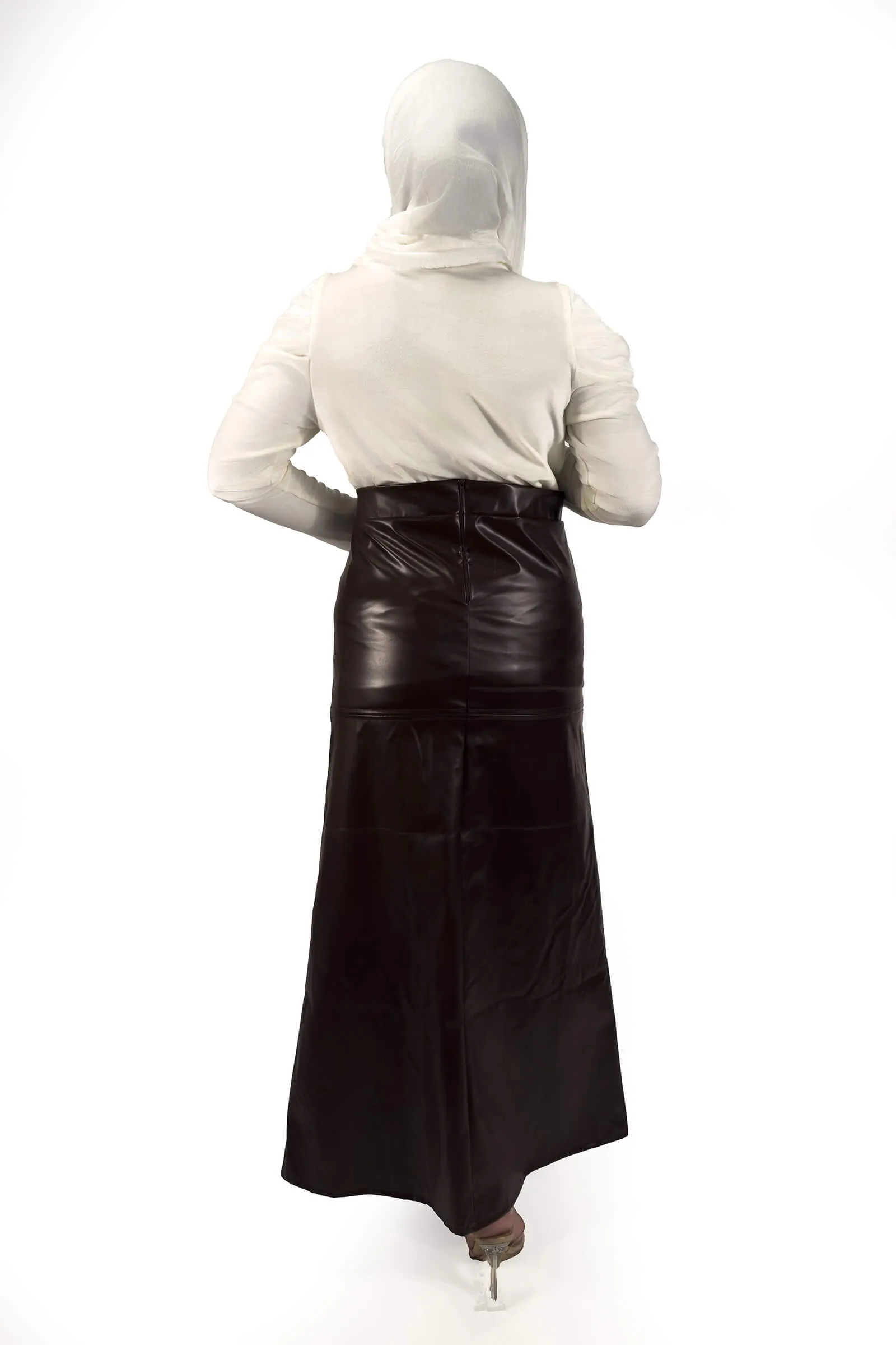 Espresso Bella Sleek Leather Maxi Skirt