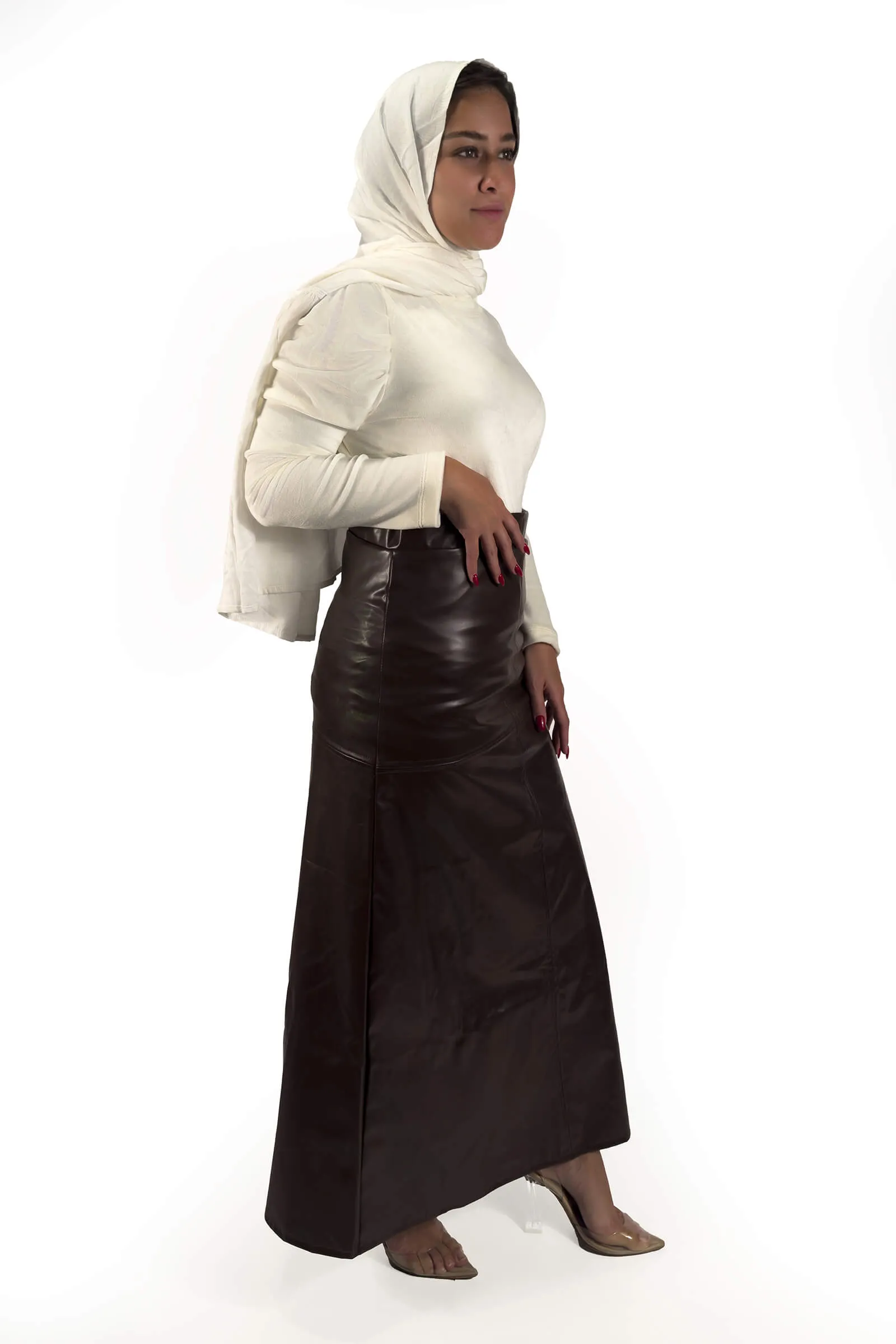 Espresso Bella Sleek Leather Maxi Skirt