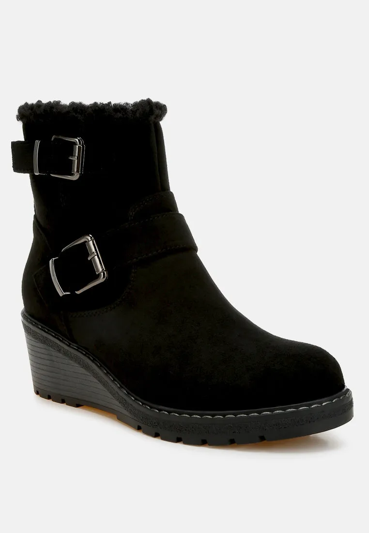 Faux Fur Harness Boots By RAG