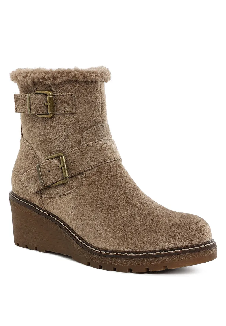 Faux Fur Harness Boots By RUW