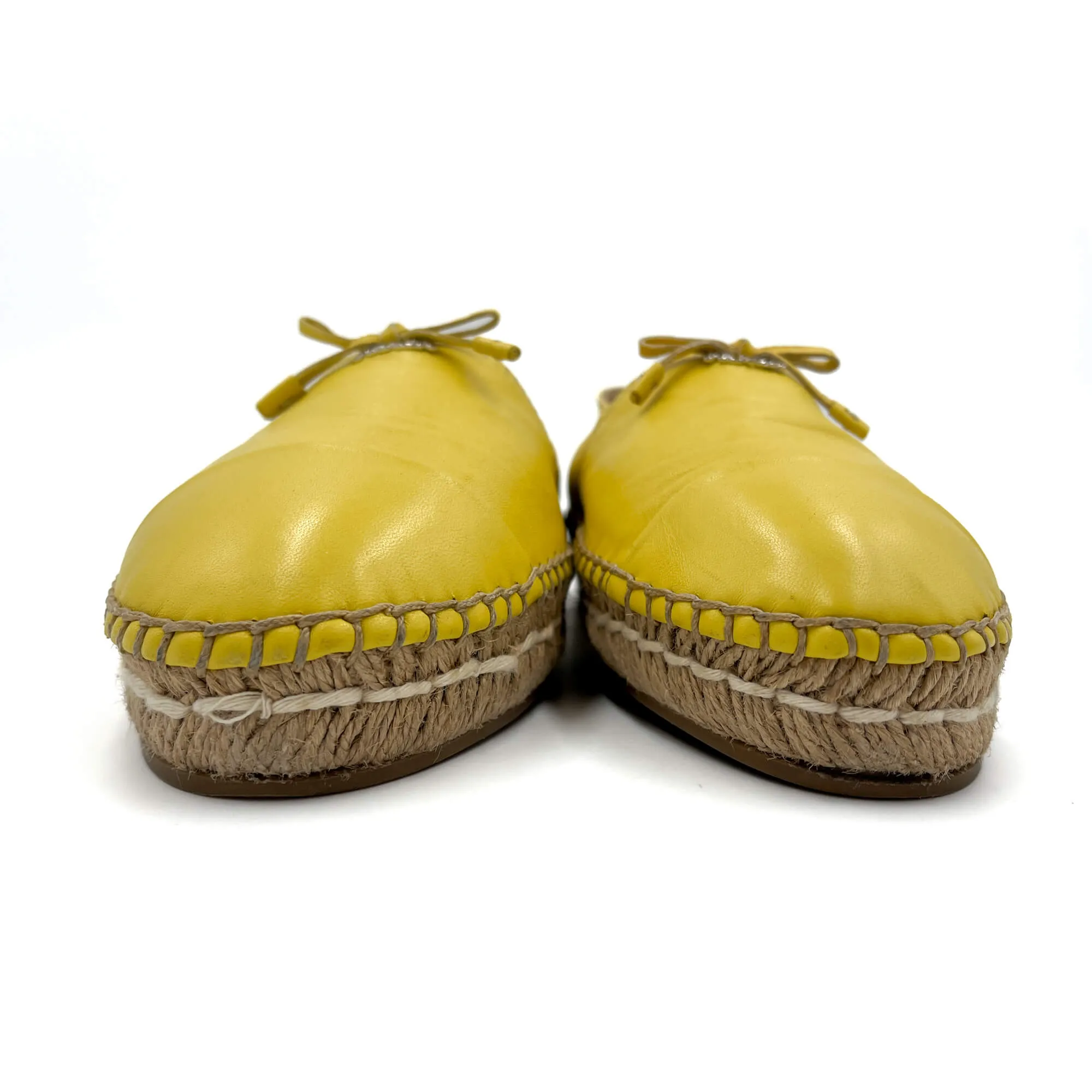 Flat Espadrille Leather 38.5 Yellow