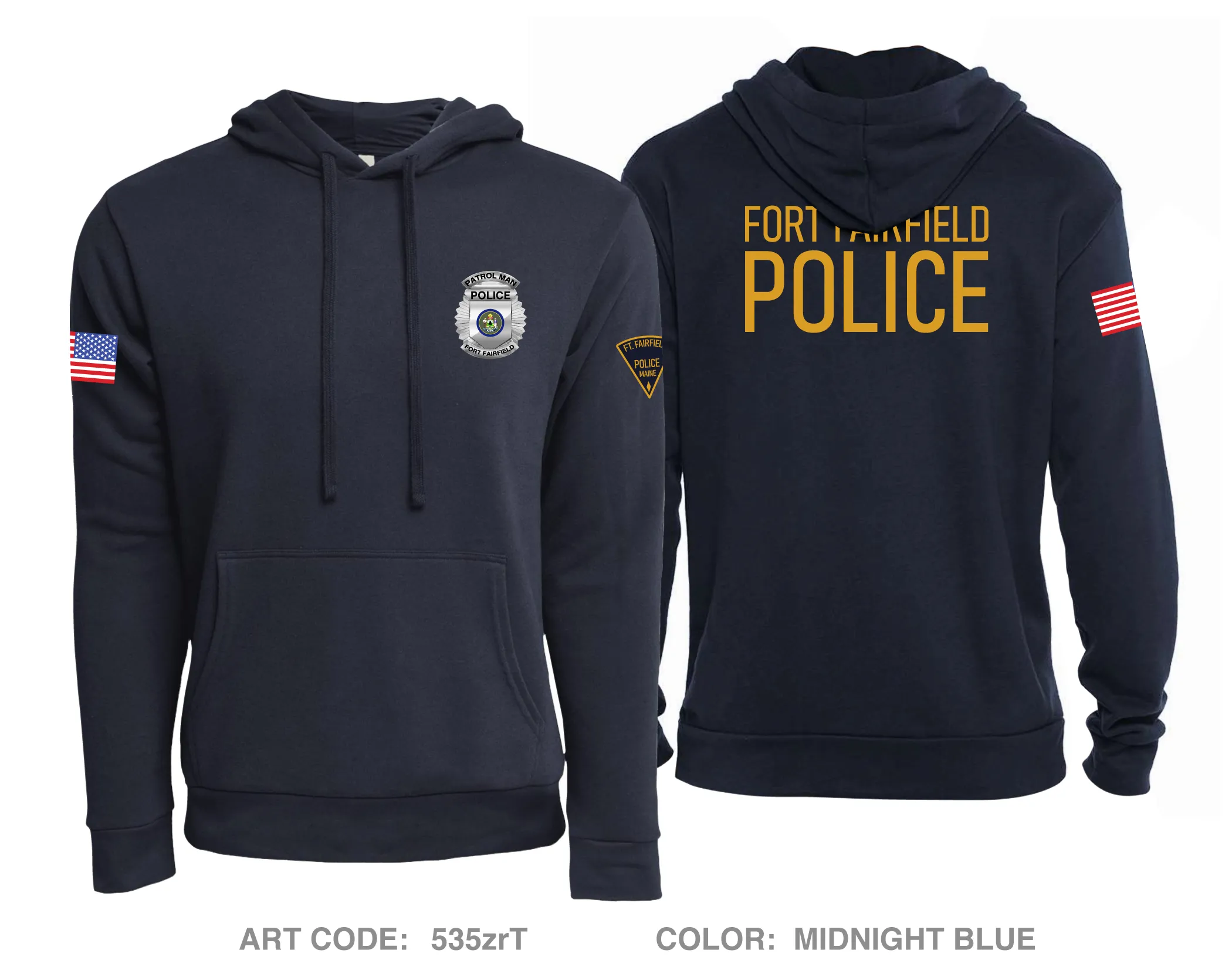 Fort Fairfield Police Comfort Unisex Hooded Sweatshirt - 535zrT
