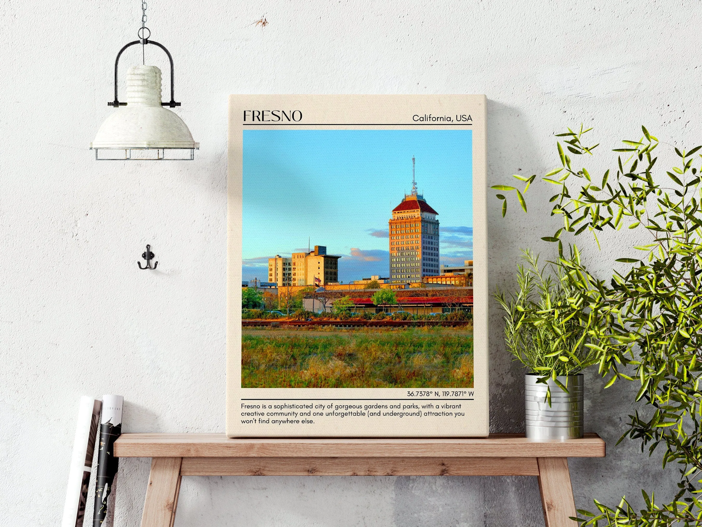 Fresno Minimal Wall Art, California, USA