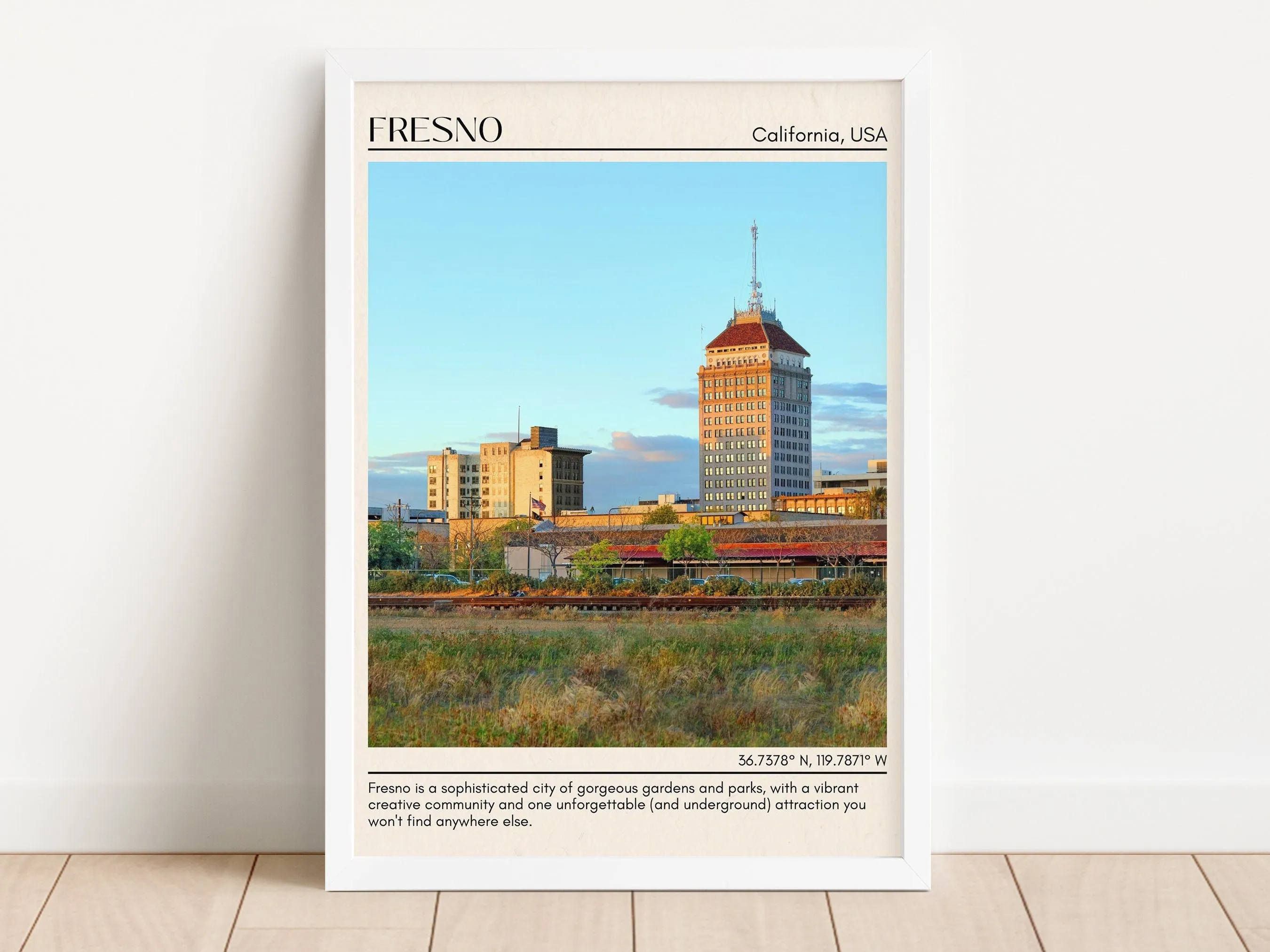 Fresno Minimal Wall Art, California, USA