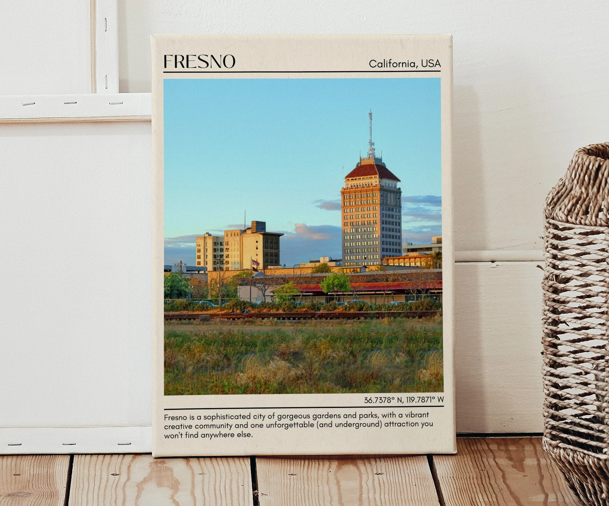 Fresno Minimal Wall Art, California, USA