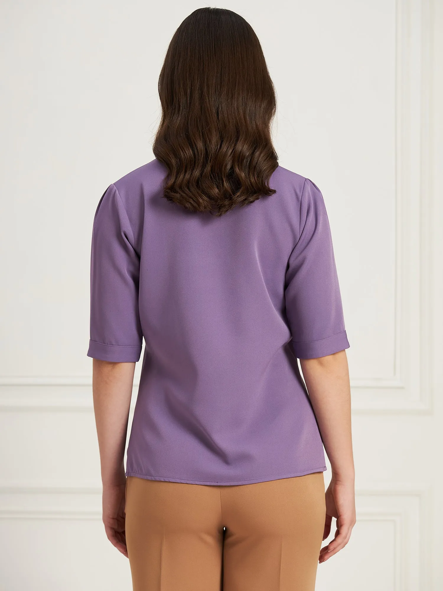 Genteel V-Neck Top-Purple