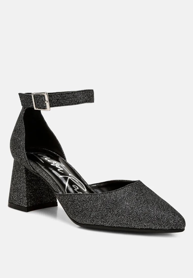 Glitter Block Heel Sandals By MODE