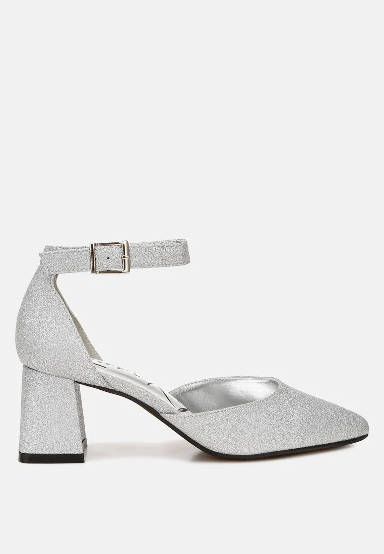 Glitter Block Heel Sandals By MODE