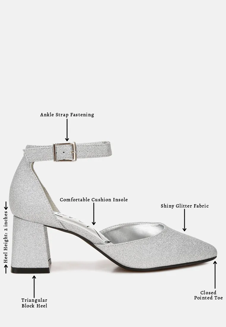 Glitter Block Heel Sandals By MODE