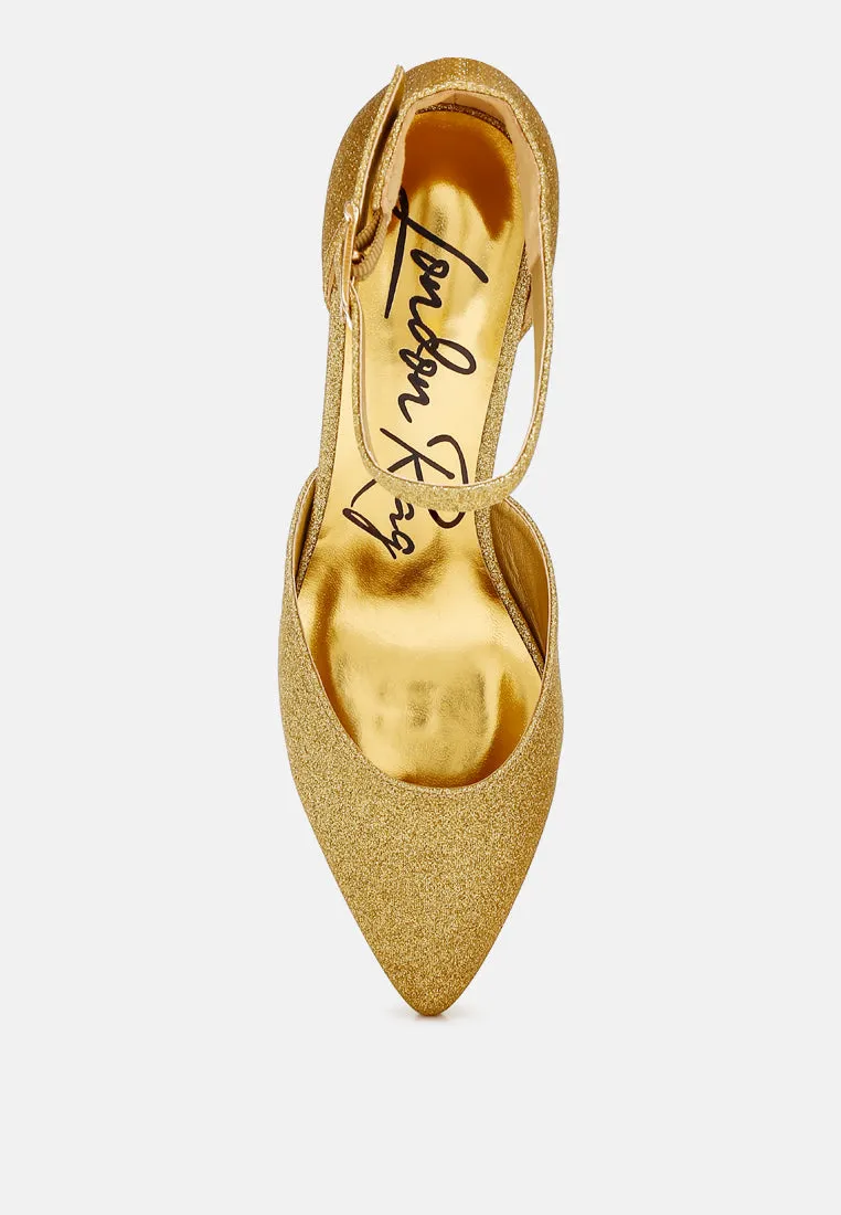 Glitter Block Heel Sandals By MODE