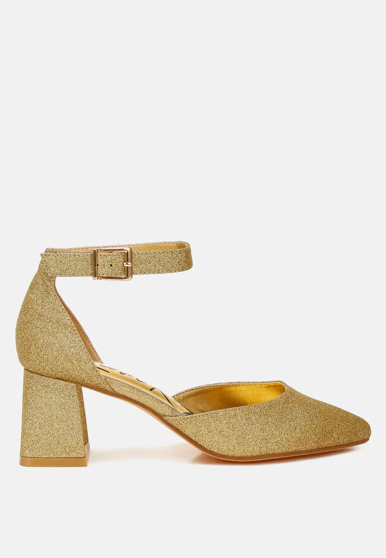 Glitter Block Heel Sandals By MODE